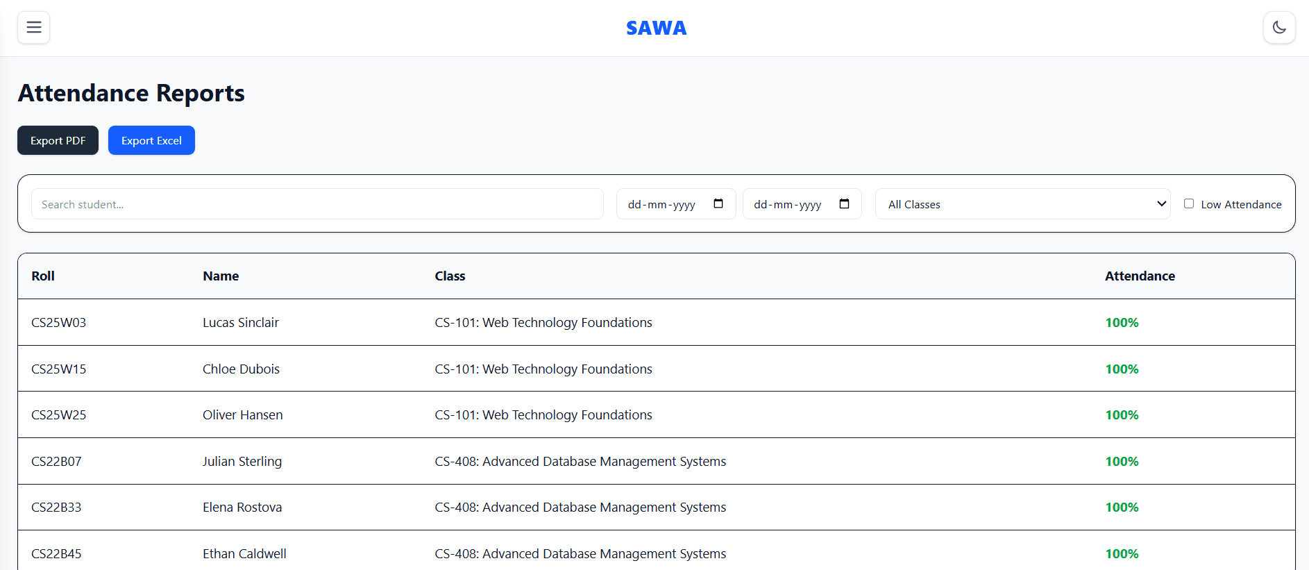 Attendance Reports Analytics